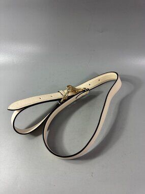 Coach White Leather Gold-tone Hardware Adjustable Strap